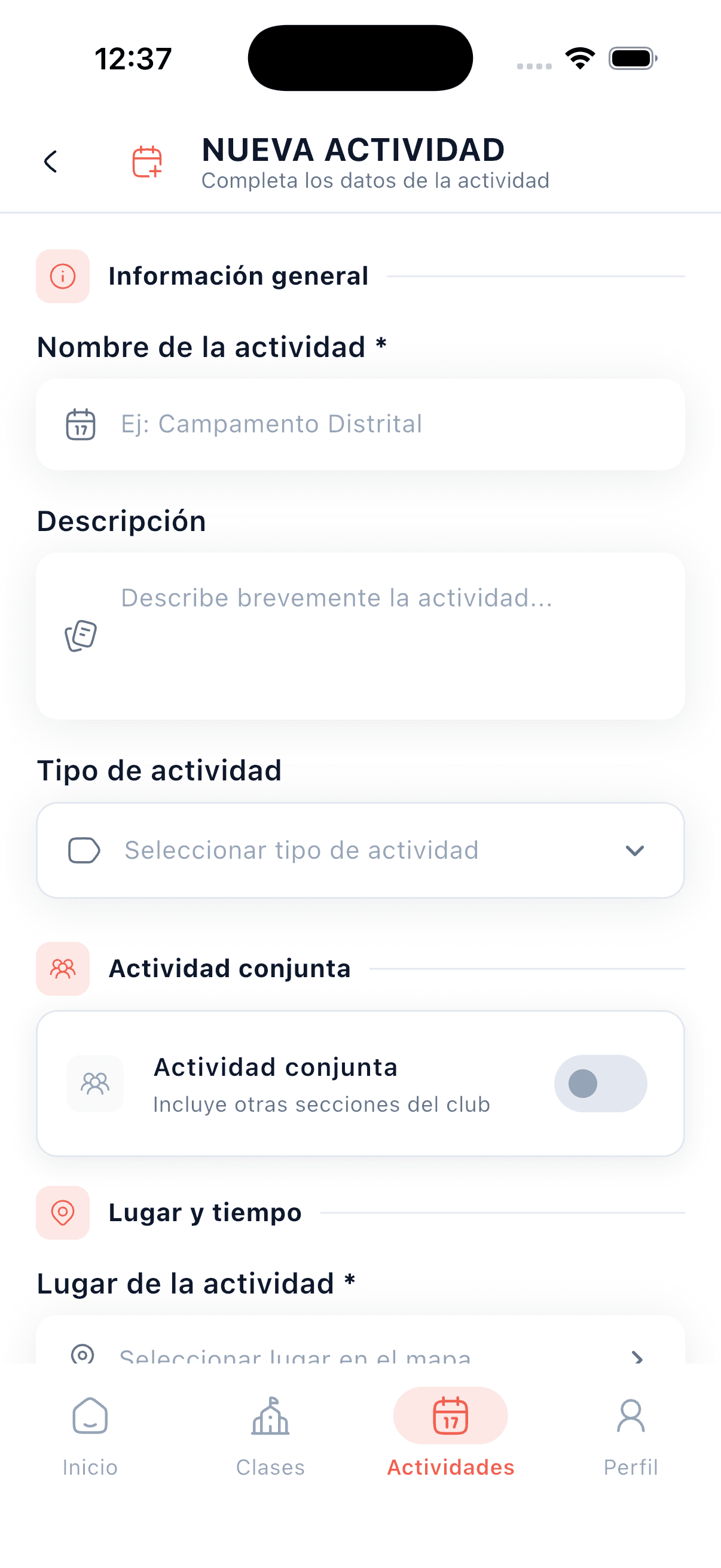 Nueva actividad